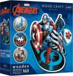Puidust pusle Trefl Marvel Heroes Fearless Capitan America, 48 cm x 20 cm, 160 tk, mitmev&auml;rviline