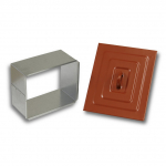 Kaminauks, 12.5 cm x 15.5 cm, metall, pruun v./punane v.