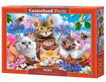 Pusle Castorland Kittens with Flowers 500 el. B-53513, 47 cm x 33 cm, 500 tk, mitmev&auml;rviline