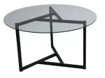 Kohvilaud Kalune Design Trio S402, l&auml;bipaistev v./must v., 75 cm x 75 cm x 42 cm