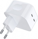 Telefoni laadija Choetech Q5008, 2 x USB-C, valge v., 35 W