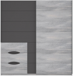 Riidekapp Forte UBNS327E9-C400, hall v./grafiit v., 200.1 cm x 61.2 cm x 209.7 cm