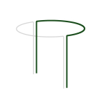 Taimetoestus Bradas 1/2 ring, 40 cm x 40 cm, 100 cm, teras, roheline