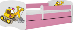 Lastevoodi Kocot Kids Babydreams Digger, valge v./roosa v., 80 x 180 cm, ilma voodipesukastita, madratsiga