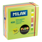 Kleepuvad m&auml;rkmelehed Milan Fluo 4155NP400, 7.6 cm x 7.6 cm, 400 tk, mitmev&auml;rviline