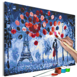 Maalimine numbrite j&auml;rgi Artgeist Night In Paris MA_0450, mitmev&auml;rviline, 60 x 40 cm