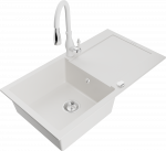 K&ouml;&ouml;givalamu koos kraaniga Mexen Leo, vaik/graniit, 90 cm x 50 cm x 19 cm, valge