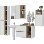 Vannitoa m&ouml;&ouml;bli komplekt Akord Furniture Factory Vami, tamm v./pruun v., 30 cm x 50 cm x 170 cm