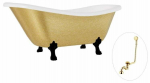 Vann, teisaldatav Besco Otylia Glam, 170 cm x 77 cm x 68.5 cm, ovaalne, kuldne/must