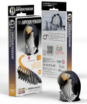 3D-pusle Emperor Penguin, 4.7 cm x 4.8 cm, 30 tk, valge v./must v.