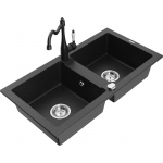 K&ouml;&ouml;givalamu Mexen Mario, graniit, 82 cm x 43.6 cm x 16.1 cm, h&otilde;be/must