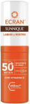 P&auml;evituse hooldusvahend tooted n&auml;ole/huultele Ecran Sunnique SPF50+, 8 ml