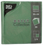 Pabersalvr&auml;tikud Pap Star Daily Collection, 24 cm x 24 cm, roheline v., 20 tk