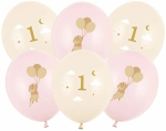 &Otilde;hupallide komplekt ovaalsed PartyDeco Mouse 1, beež v./heleroosa v., 6 tk