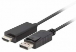 Kaabel Lanberg CA-DPHD-11CC-0050-BK Displayport Male, HDMI Male, 5 m, must v.
