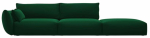 Diivan, parempoolne Cosmopolitan Design Matera Velvet Salvador 7, pudeli roheline v., 110 x 264 cm x 85 cm