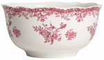 Serveerimiskauss Homla Lourry Basic, 450 ml, 14 cm x 14 cm, &Oslash; 14 cm, valge v./punane v., portselan