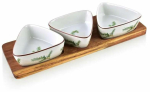 Serveerimislaud, kausiga Allesken Modern Kitchen, 28 cm x 1.5 cm, 9.5 cm, 4 tk, Pruun v./Valge v.