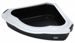 Raamiga kassitualett Europet Bernina Canto M Black, valge/must, avatud, 56 cm x 38 cm x 14 cm