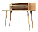 Kirjutuslaud koos kapiga Kalune Design Soojin, 120 cm x 60 cm, 107 cm, tamm v./valge v.