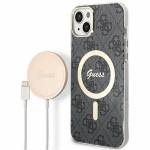 Telefonikorpuse ja laadija komplekt Guess GUBPP14SH4EACSK, Apple iPhone 14, must