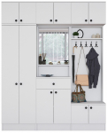 Esiku riidekapp Kalune Design EA104 2569, valge v., 179.6 cm x 37.5 cm x 226.4 cm