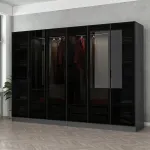 Riidekapp Kalune Design Kale 6093, antratsiit v./must v., 52 cm x 270 cm x 210 cm