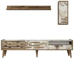 Sektsioonkapp Kalune Design Valensiya 845HCT5344, pruun v./valge v., 45 cm x 180 cm x 35 cm, 3 tk