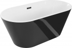 Vann, teisaldatav Mexen Flavia, 75 cm x 150 cm x 60 cm, ovaalne, valge/must