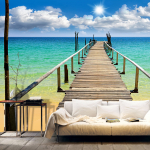 Fototapeet Artgeist Beach, Sun, Bridge, 70 cm x 100 cm