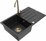 K&ouml;&ouml;givalamu koos kraaniga Mexen Bruno Telma, graniit, 79.5 cm x 49.5 cm x 20 cm, metallic black/silver