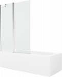 Vann seinaga, sisseehitatav Mexen Vega, 170 cm x 70 cm x 40 cm, ristk&uuml;lik, valge/kroom