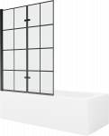 Vann seinaga, teisaldatav/sisseehitatav Mexen Vega, 180 cm x 80 cm x 40 cm, ristk&uuml;lik, valge/must