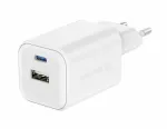 Telefoni laadija Swissten Travel GaN, USB Type C/USB Type A, 5 cm, valge v., 45 W