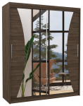 Riidekapp ADRK Charlotte 180, pruun v., 58 cm x 180 cm x 215 cm, peegliga