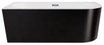 Vann, teisaldatav Besco Zoya Black&White, 170 cm x 80 cm x 59 cm, vasakpoolne, valge/must