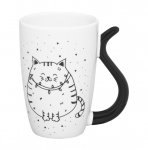 Tass Ambition Black Cat, valge/must, 0.38 l