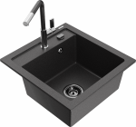 K&ouml;&ouml;givalamu koos kraaniga Mexen Vito, graniit, 49 cm x 52 cm x 21 cm, must/kroom