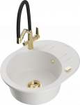 K&ouml;&ouml;givalamu koos kraaniga Mexen Kevin, graniit, 58.6 cm x 45.8 cm x 19 cm, white+black/gold