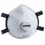 Respiraator, koos ventiiliga Uvex, valge v., Universaalne
