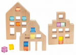 Puidust klotsid Houses, 3 tk