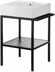 Vannitoakapp valamuga Deante Temisto, valge v./must v., 40 cm x 56.5 cm x 75 cm