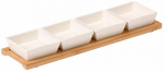 Serveerimiskomplekt Kesper, 35 cm x 9.4 cm x 4.3 cm, pruun v./valge v., puit/portselan