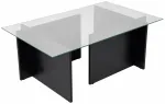 Kohvilaud Nordure Vetrino, l&auml;bipaistev v./must v., 65 cm x 105 cm x 40 cm