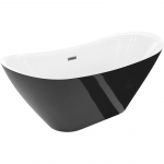 Vann, teisaldatav Mexen Lotos, 150 cm x 75 cm x 72 cm, ovaalne, valge/must