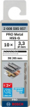 Metallist puurikomplekt Bosch, metall, hss-g, sirge, 3.3 mm x 6.5 cm