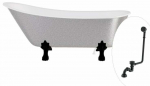 Vann, teisaldatav Besco Olaya Glam, 160 cm x 67 cm x 68 cm, ovaalne, h&otilde;be/must