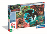 Pusle Clementoni How To Train Your Dragon 25035, 27 cm x 38 cm, 104 tk, mitmev&auml;rviline