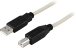 Juhe Deltaco USB-218 USB Type-A Male, USB Type B Male, 2 m, valge v./must v.