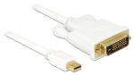 Juhe Delock Mini Displayport to DVI Mini Display port male, DVI-D male, 1 m, valge v.